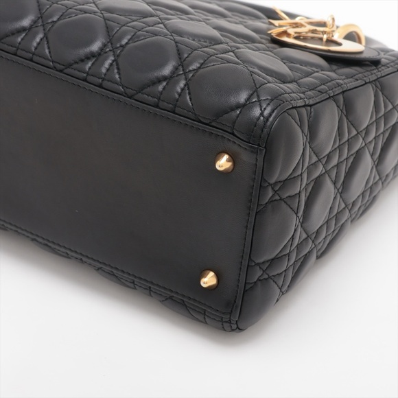 (SOLD) Lady Dior Medium Cannage Bag Black - Picture 3 of 11